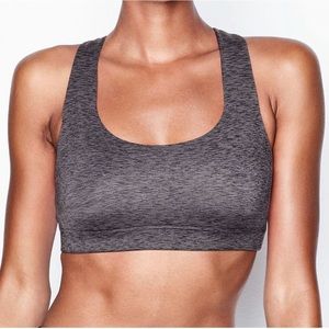NWT Victoria Secret Strappy Back Light Impact Sports Bra - Plum & Gray - L